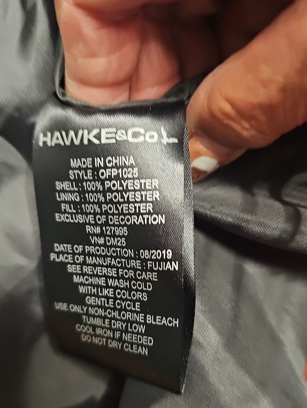 Hawke & Co Black Hooded Puffer Jacket with Subtle Logo - Picture 9 of 9